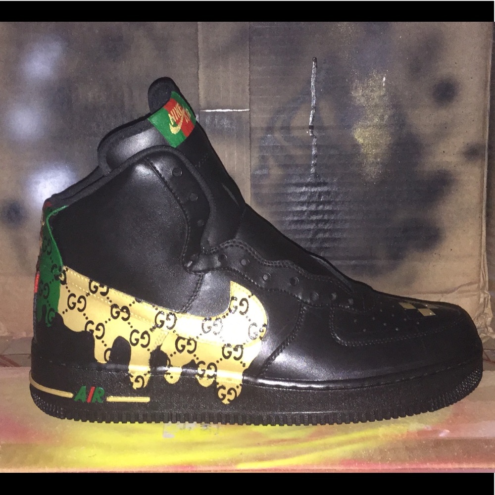 Nike Air Force 1’s High Tops Gucci Drip Custom